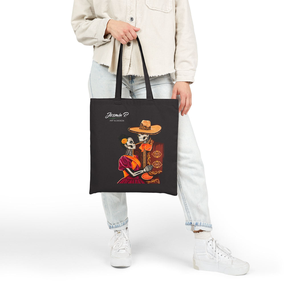Dia de los Muertos Couple Tote Bag | Charro Illustration