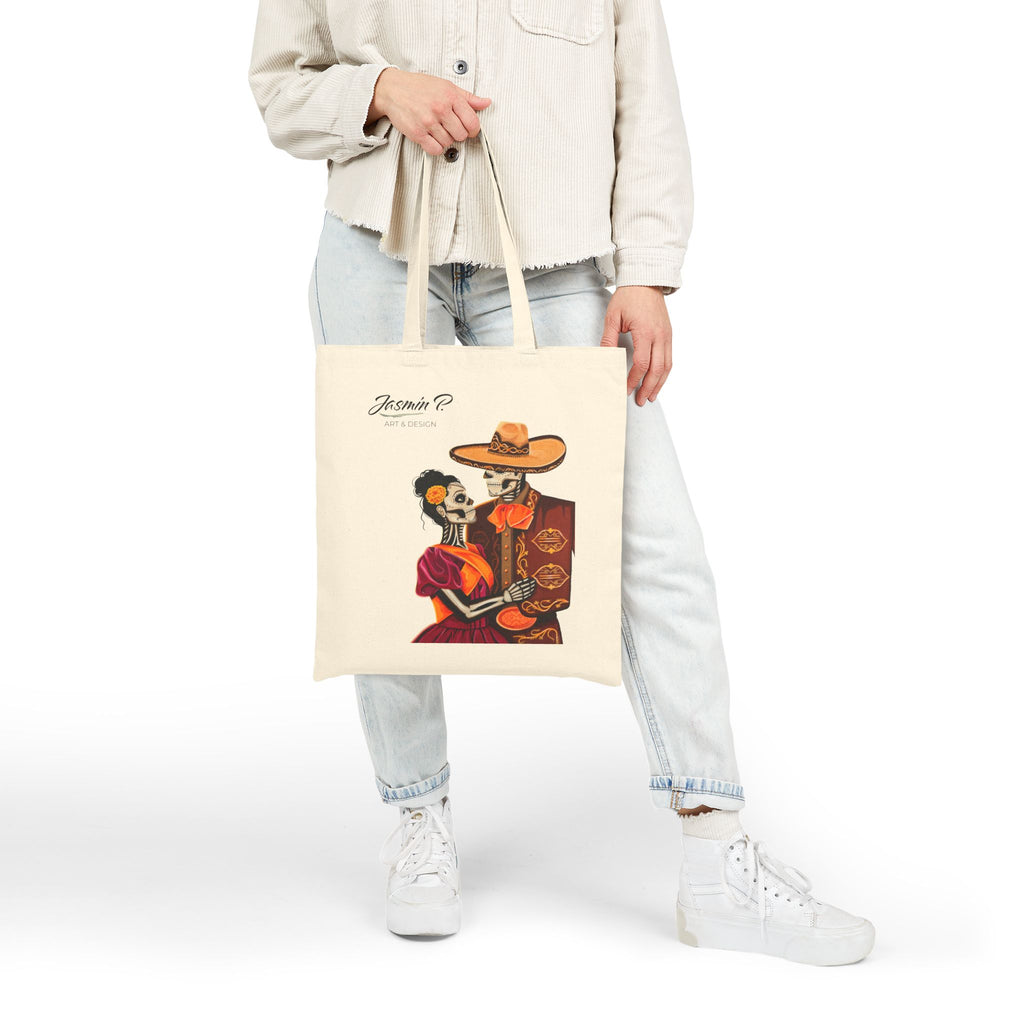 Dia de los Muertos Couple Tote Bag | Charro Illustration