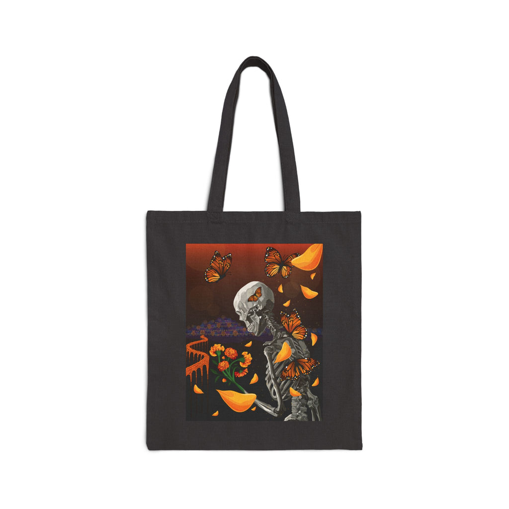 Dia de los Muertos Tote Bag — Skeleton, Monarch Butterflies