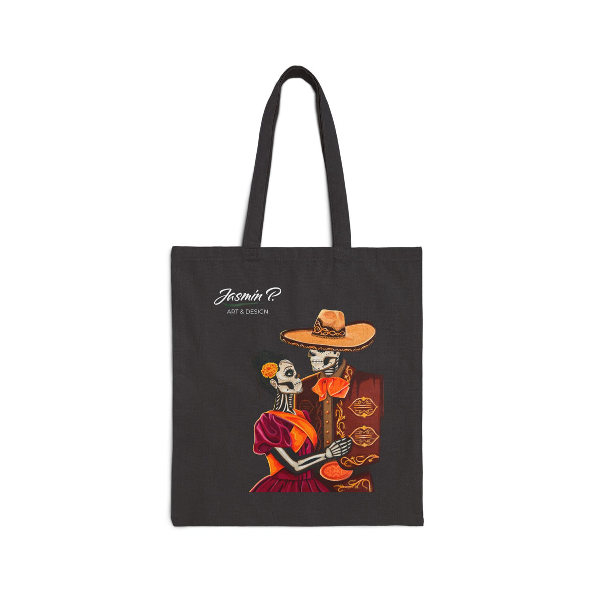 Dia de los Muertos Couple Tote Bag | Charro Illustration