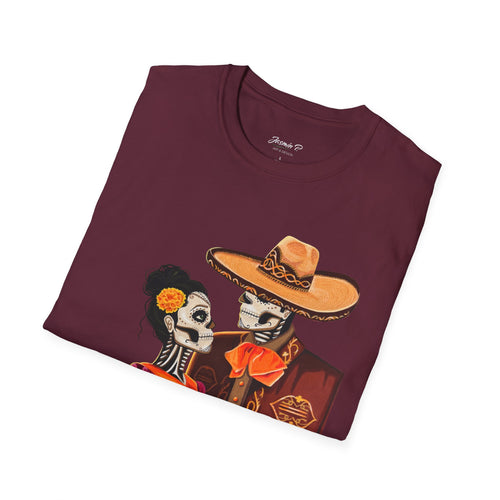Dia de los Muertos Couple T-Shirt | Charro Illustration