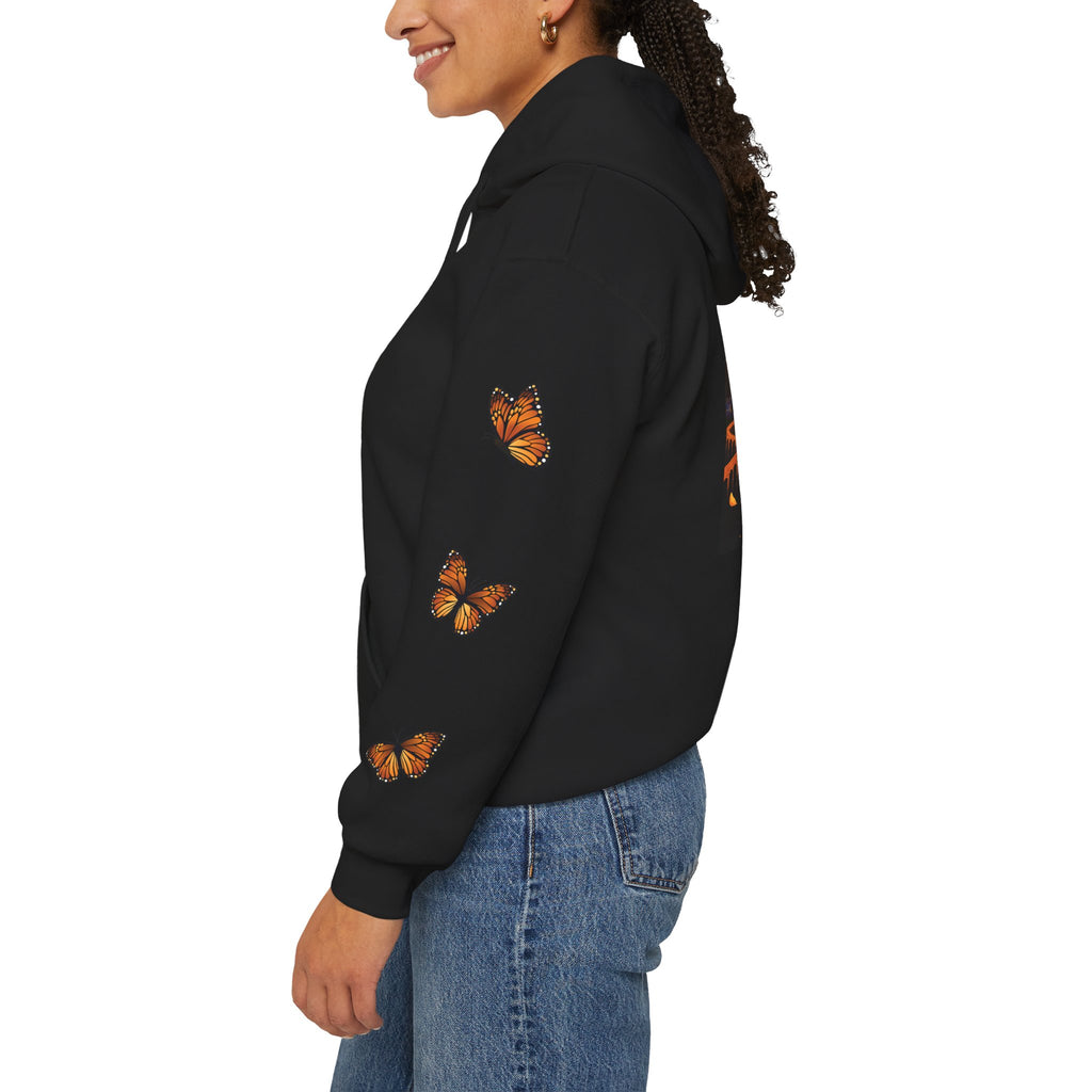 Dia de los Muertos Hoodie — Skeleton, Monarch Butterflies