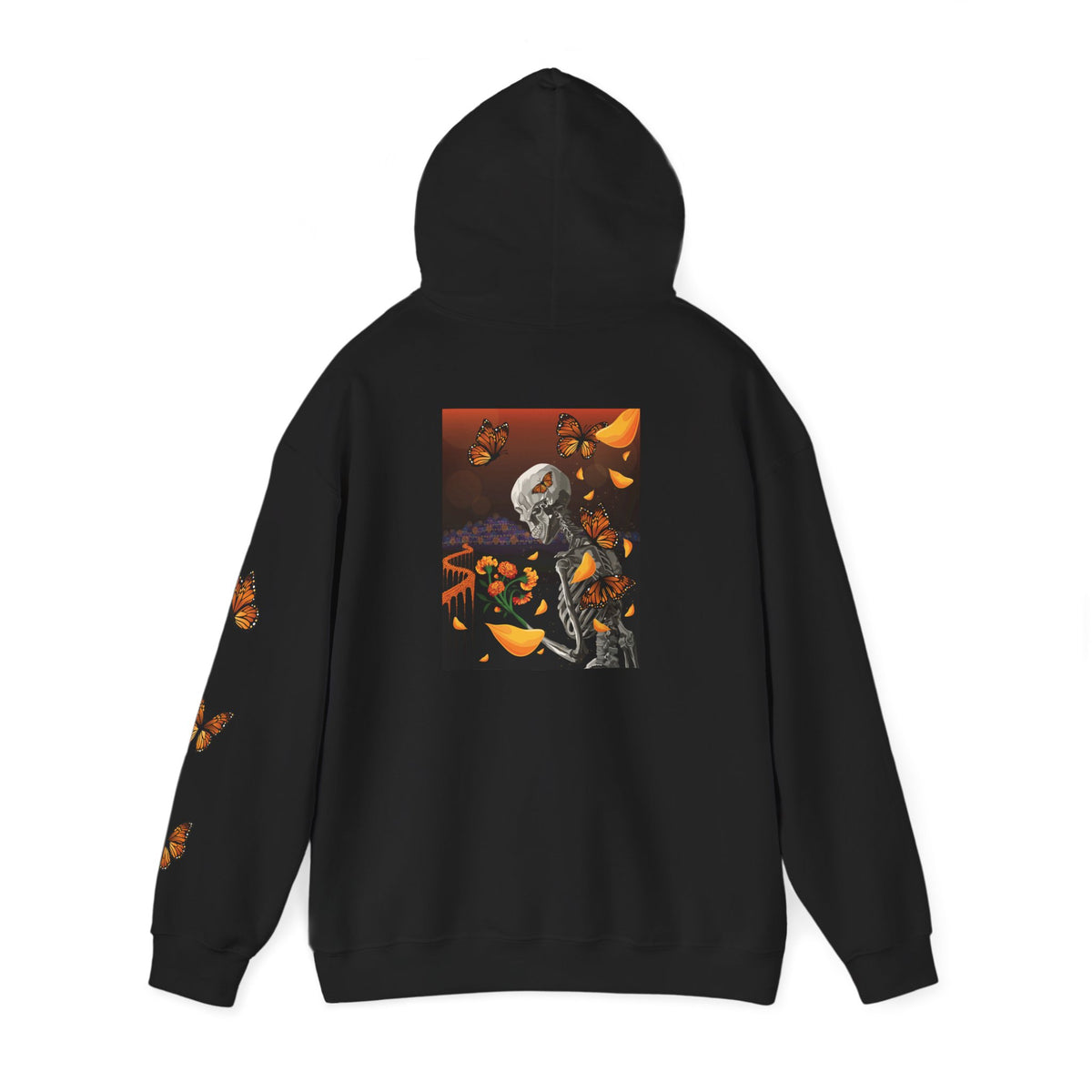 Dia de los Muertos Hoodie — Skeleton, Monarch Butterflies