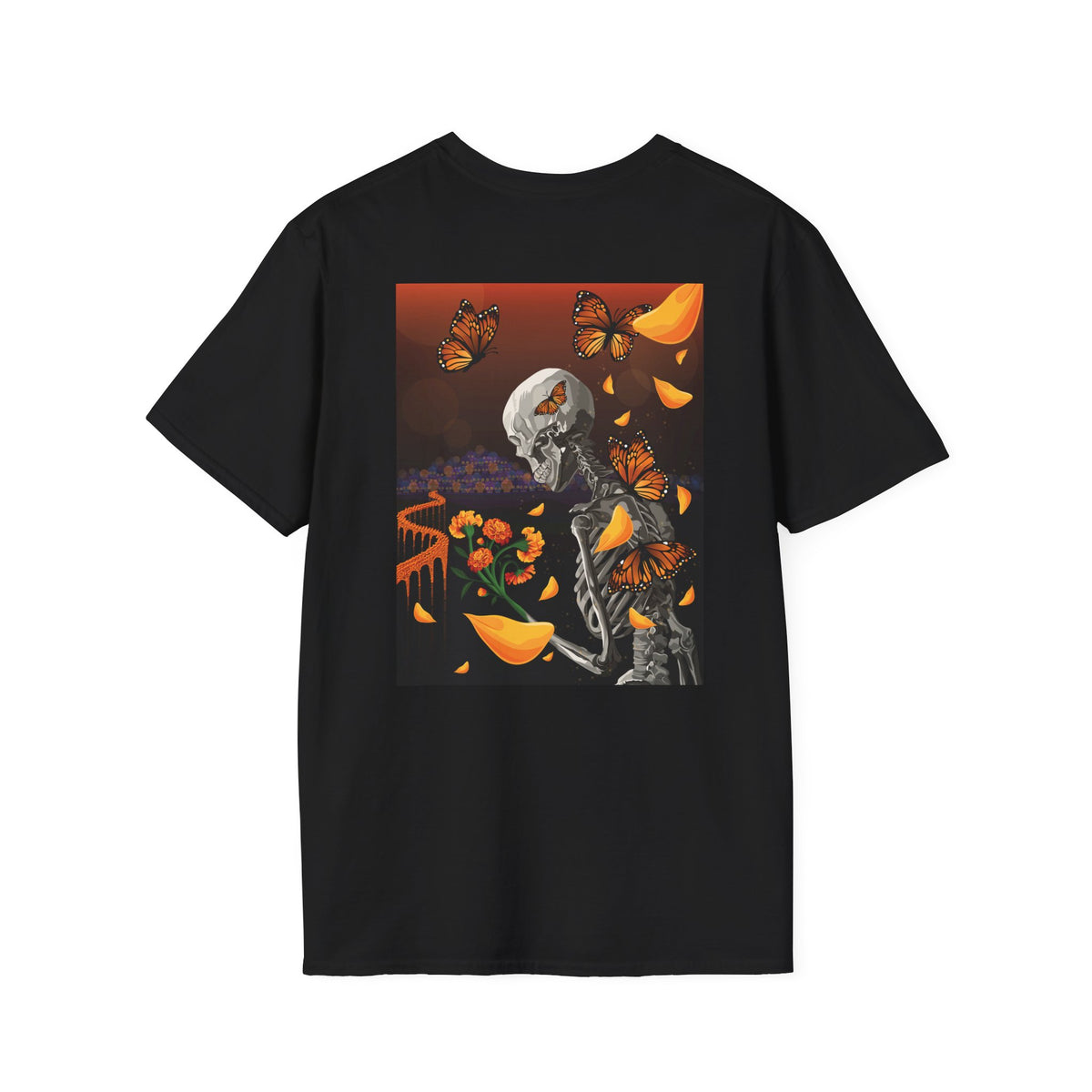 Dia de los Muertos T-Shirt | Skeleton, Monarch Butterflies