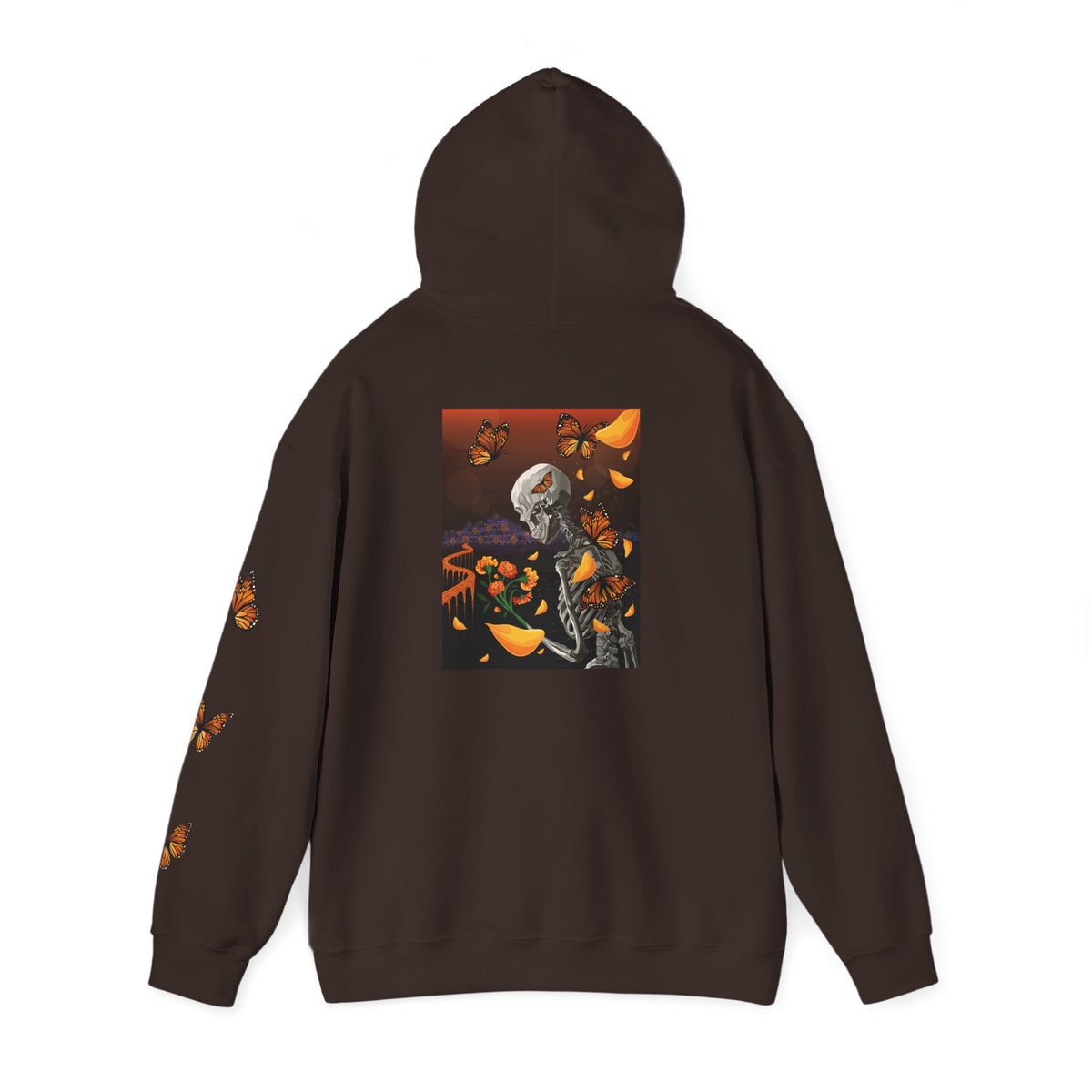 Dia de los Muertos Hoodie — Skeleton, Monarch Butterflies