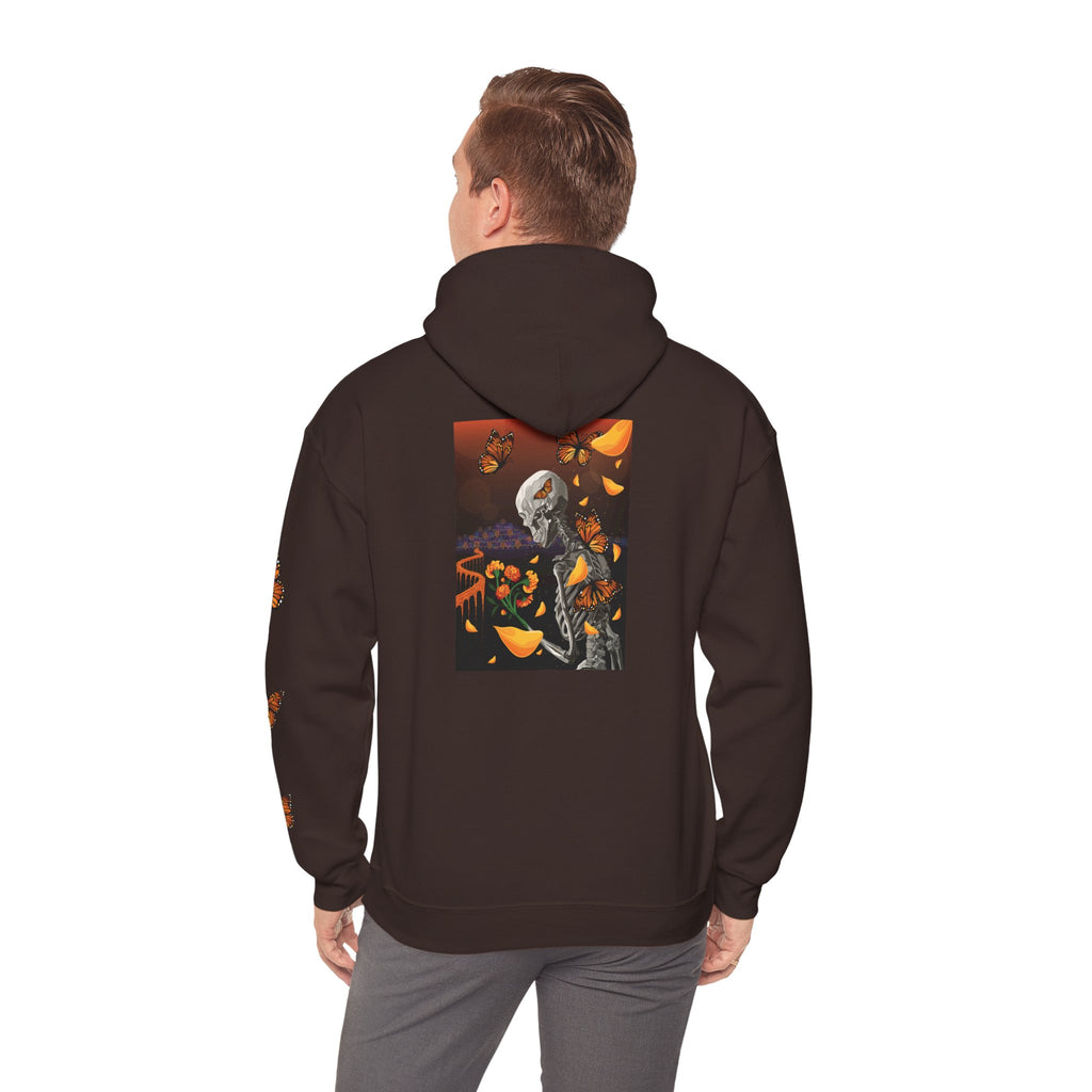 Dia de los Muertos Hoodie — Skeleton, Monarch Butterflies