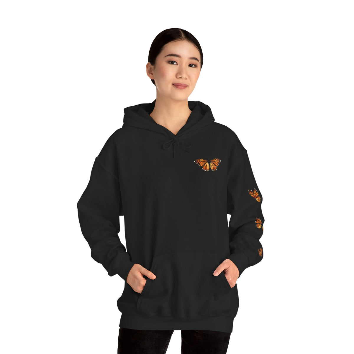 Dia de los Muertos Hoodie — Skeleton, Monarch Butterflies