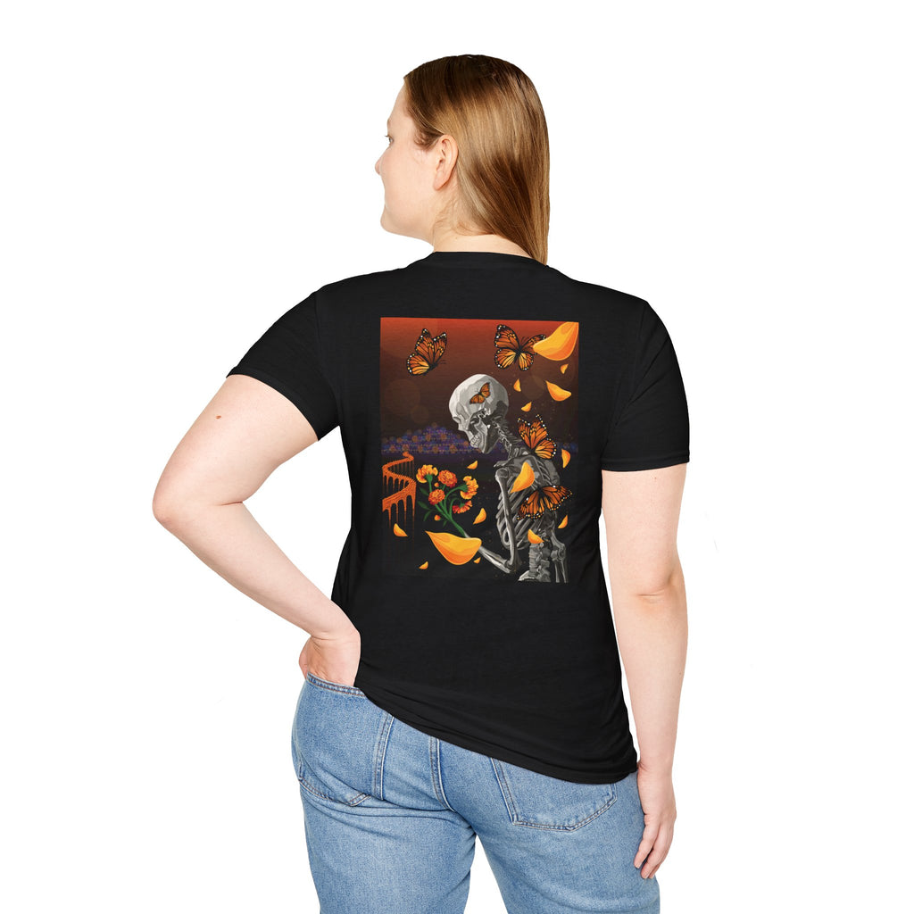 Dia de los Muertos T-Shirt | Skeleton, Monarch Butterflies
